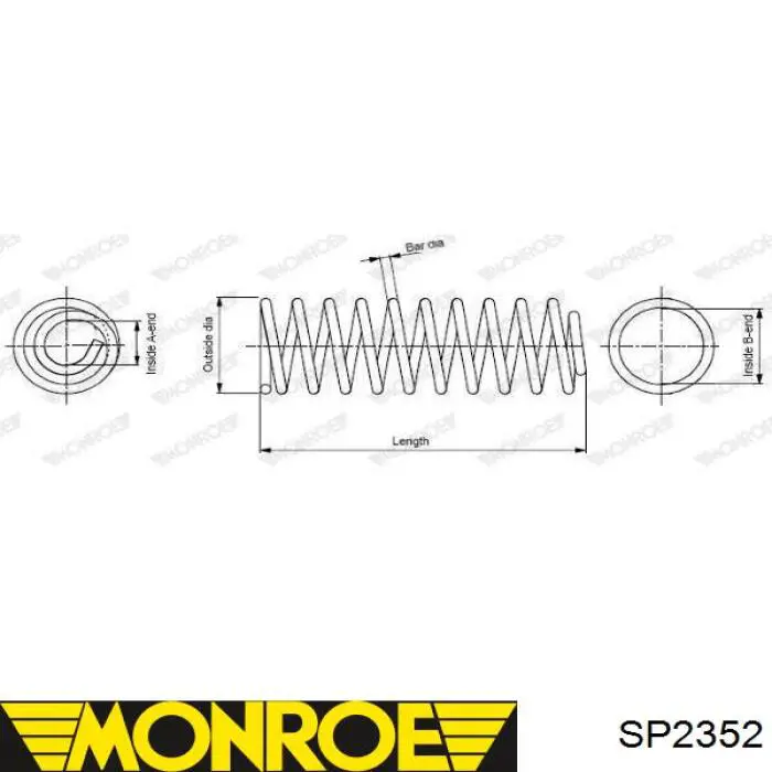 SP2352 Monroe пружина передня