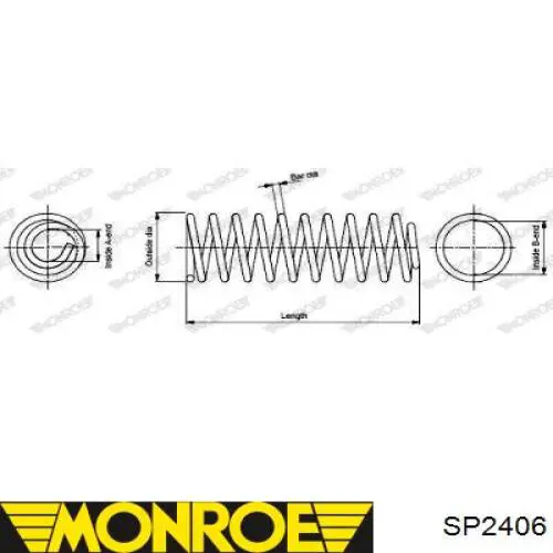 SP2406 Monroe пружина передня