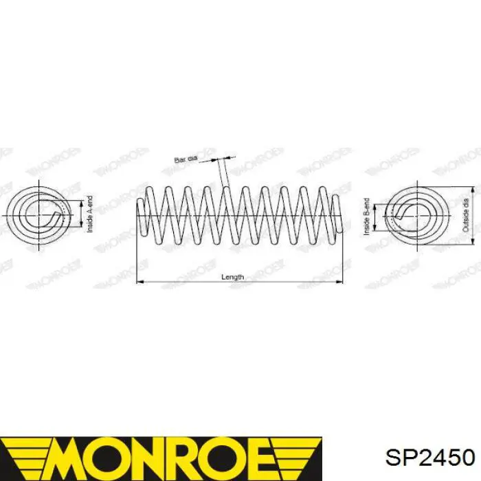 SP2450 Monroe пружина передня