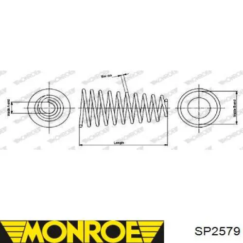 Пружина передня SP2579 Monroe