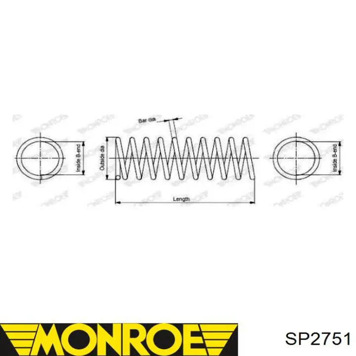 SP2751 Monroe пружина передня