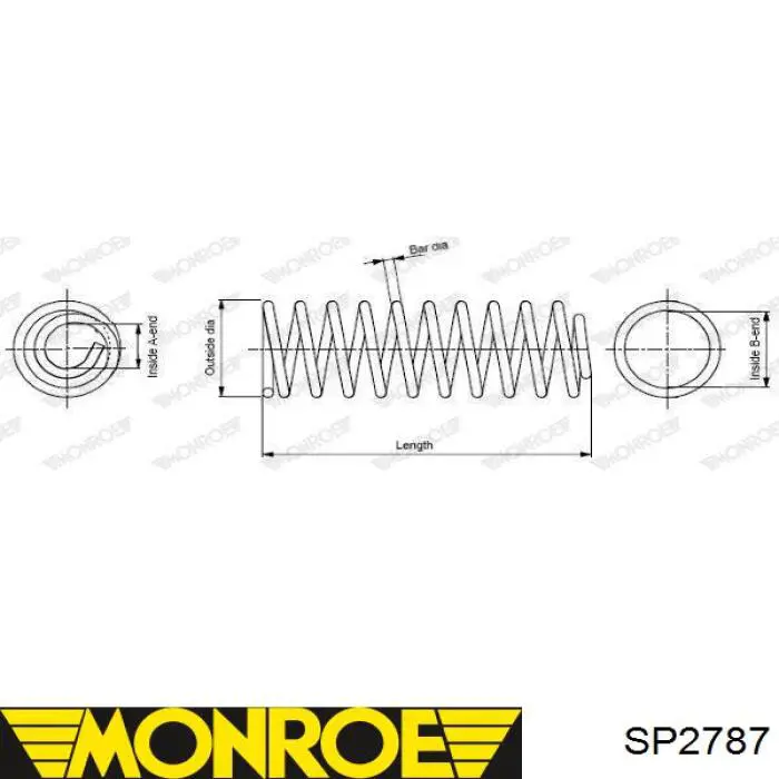SP2787 Monroe пружина передня