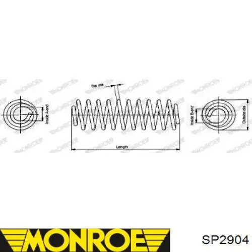 SP2904 Monroe пружина передня