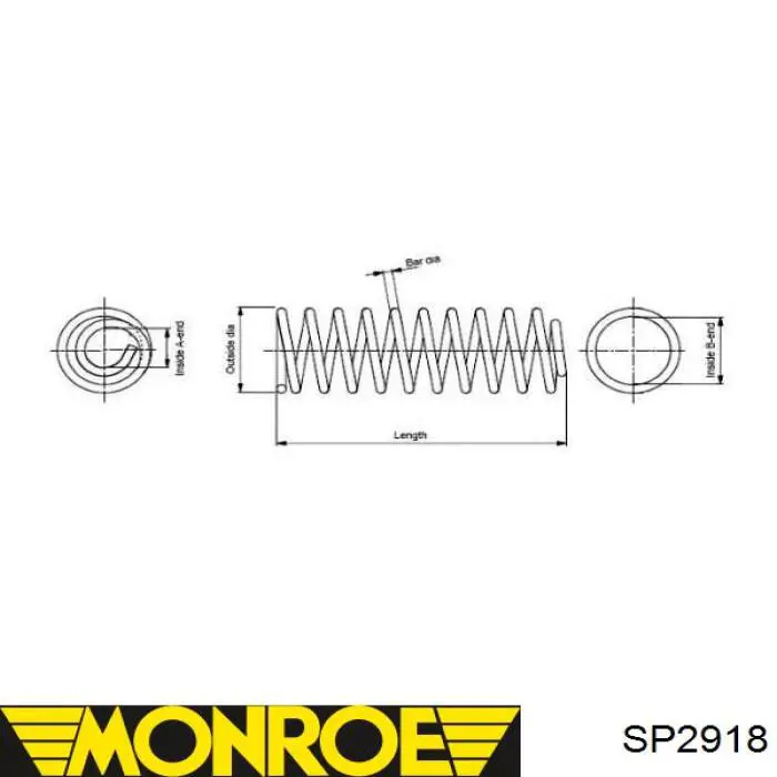 Пружина задня Monroe SP2918 ціна, від 20.73 USD