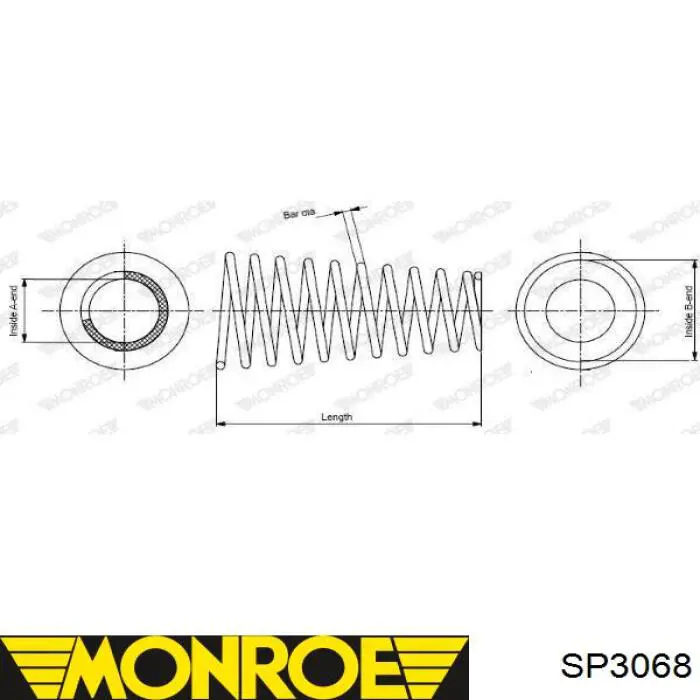SP3068 Monroe Пружина підвіски задня
