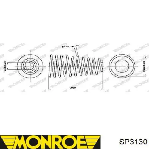 SP3130 Monroe Пружина підвіски задня