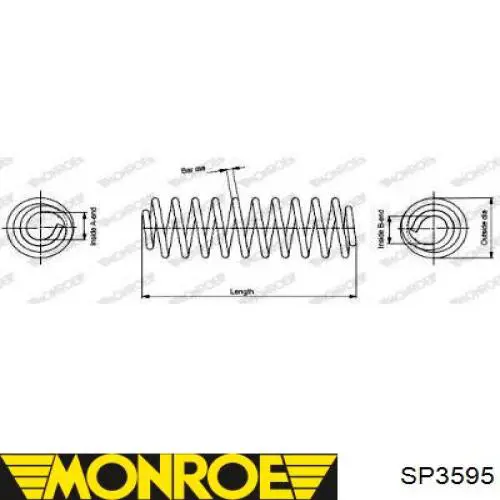 Пружина передня SP3595 Monroe