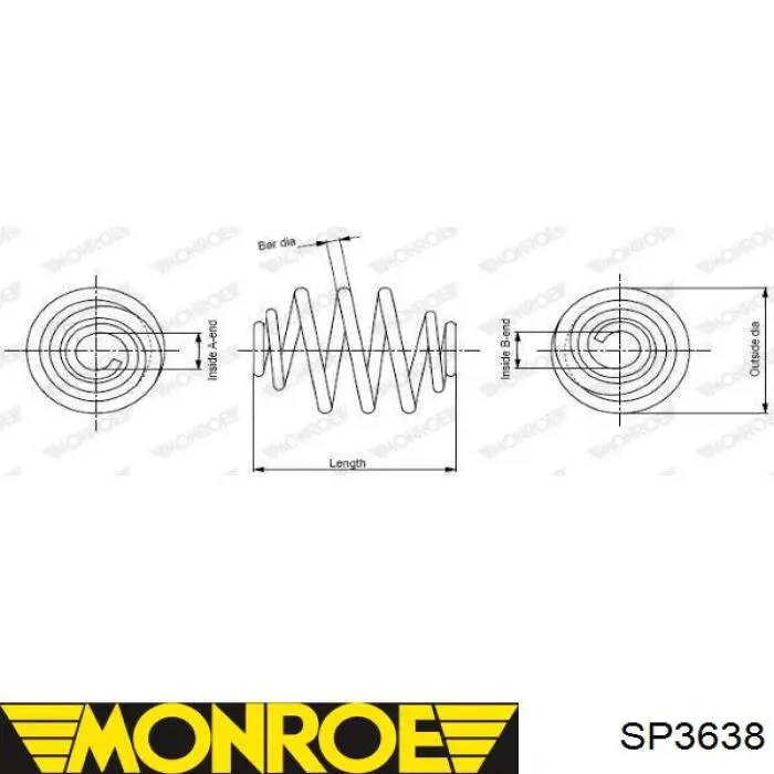 Пружина задня Monroe SP3638 ціна, від 38.15 USD