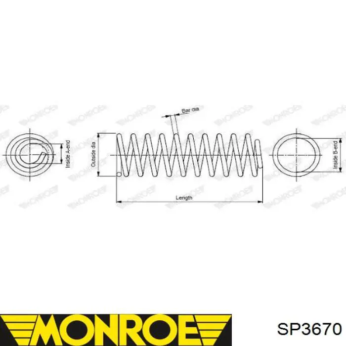 Monroe volvo пружина передняя l=397mm xc90 02- на Volvo XC90 