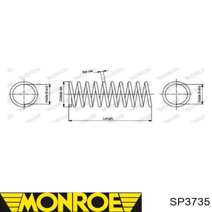 SP3735 Monroe Пружина підвіски задня