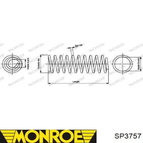 Пружина передня SP3757 Monroe