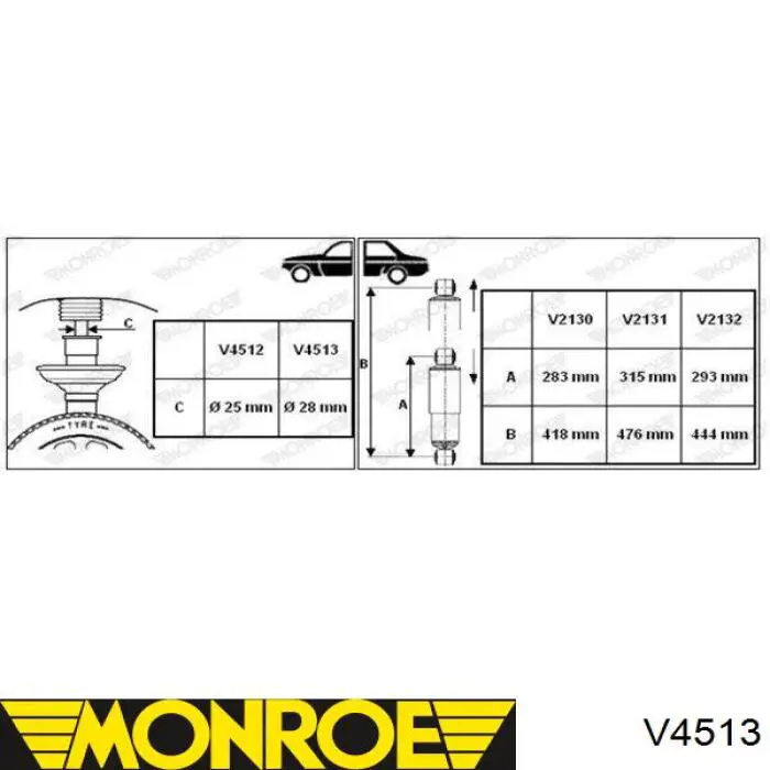 V4513 Monroe Стійка передня