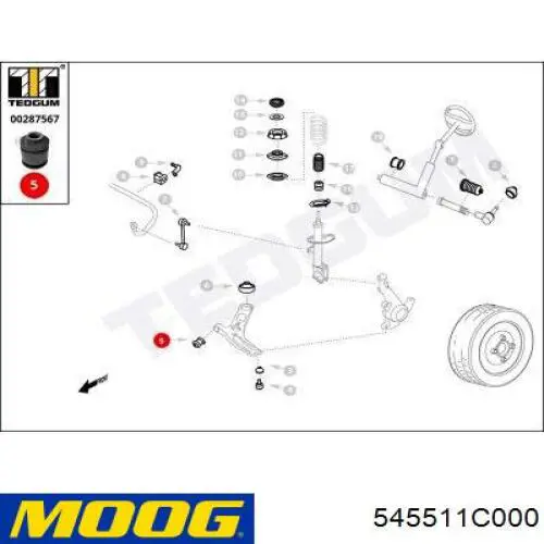 545511C000 Moog Сайлентблок переднього нижнього важеля