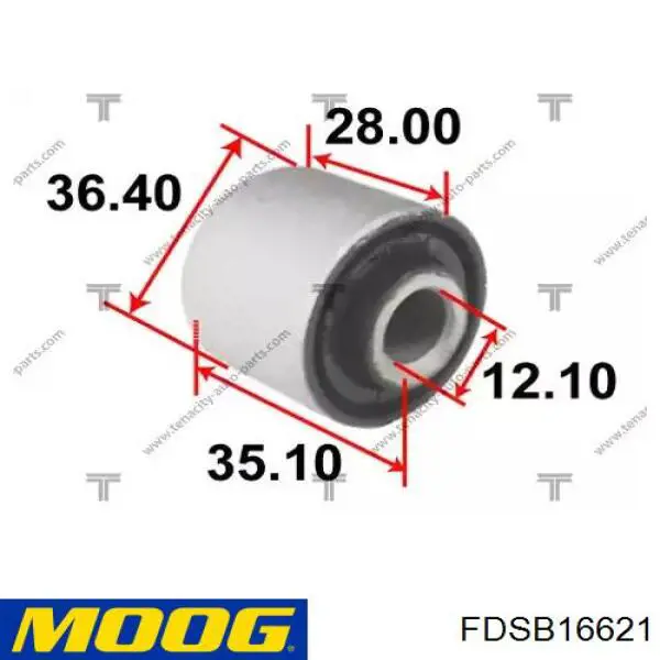Сайлентблок тяги поперечної, задньої підвіски Moog FDSB16621