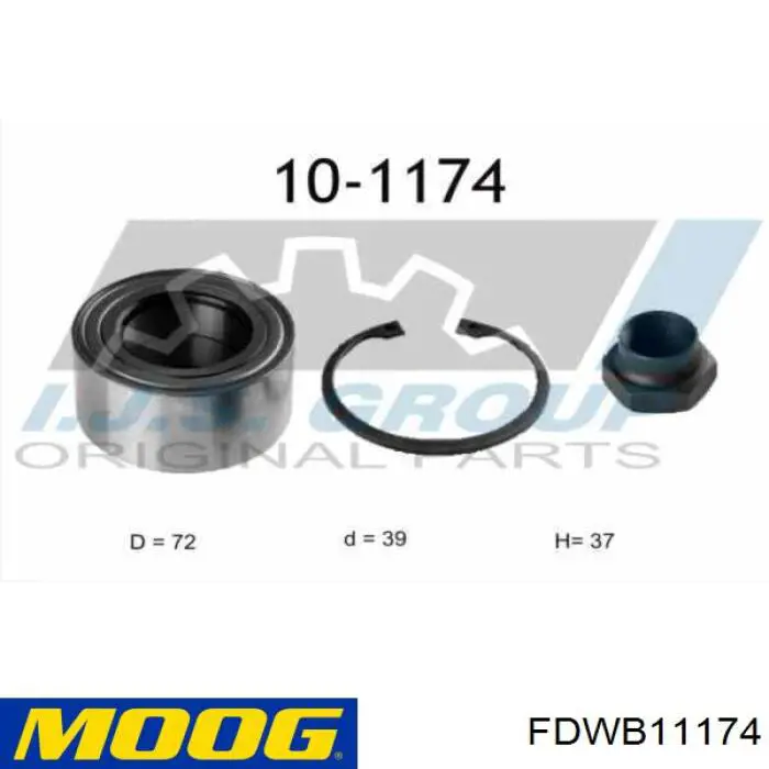 Купити FDWB11174 Moog Підшипник ступиці передньої