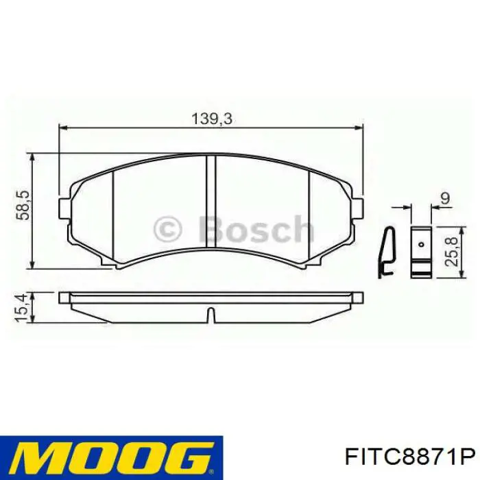 Важіль передньої підвіски нижній, лівий FITC8871P Moog