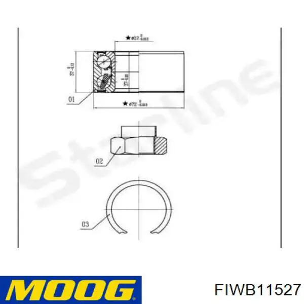 Купити FIWB11527 Moog Підшипник ступиці передньої