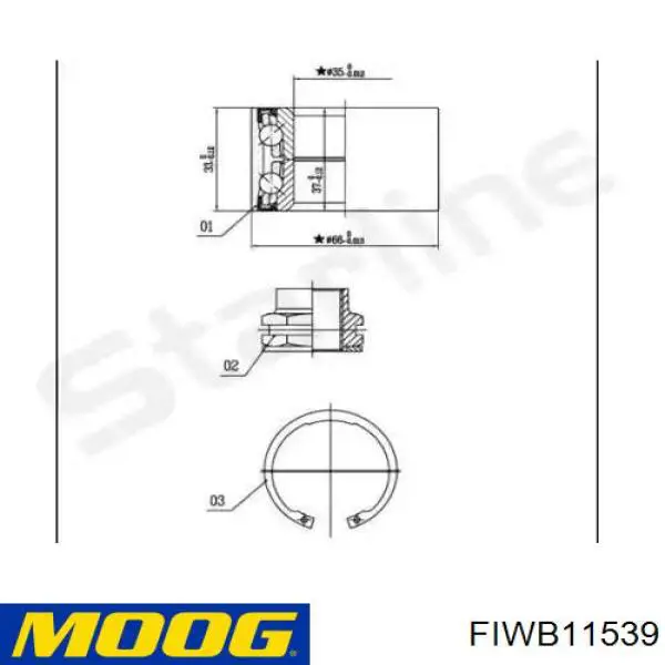 Підшипник ступиці KWD1192 Dayco