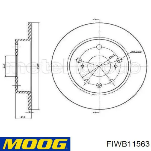 Підшипник ступиці FIWB11563 Moog