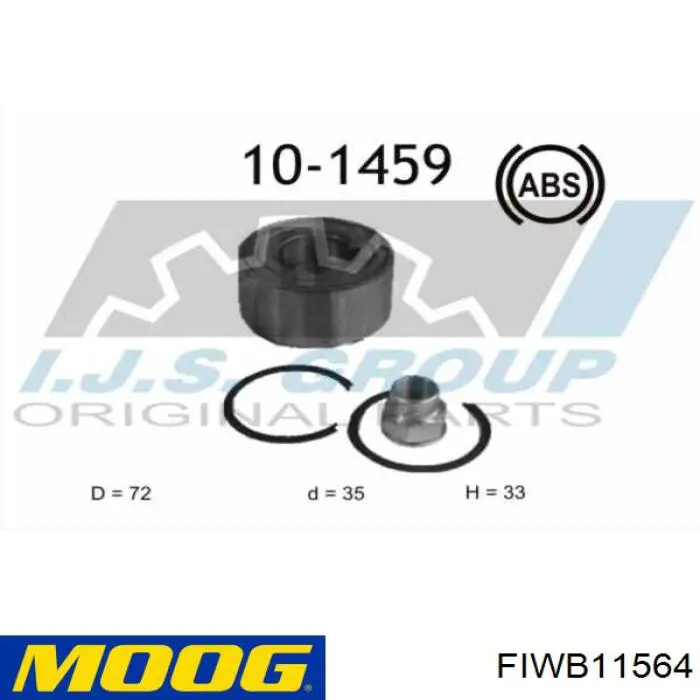 Підшипник ступиці FIWB11564 Moog