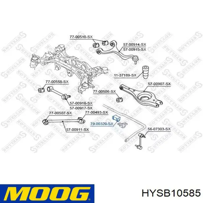 Купити HYSB10585 Moog Подушка стабілізатора передня