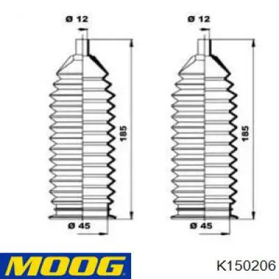 Пильник рульового механізму/рейки K150206 Moog