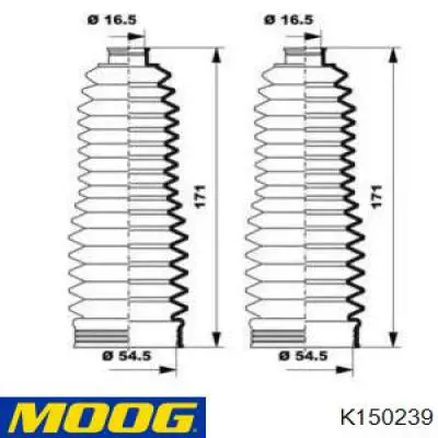 Пильник рульового механізму/рейки K150239 Moog