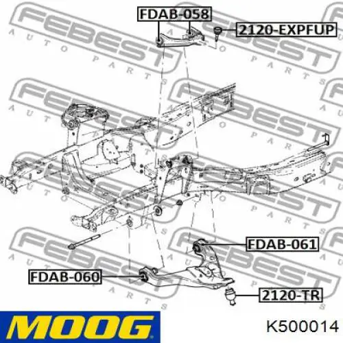 Купити K500014 Moog Кульова опора, верхня