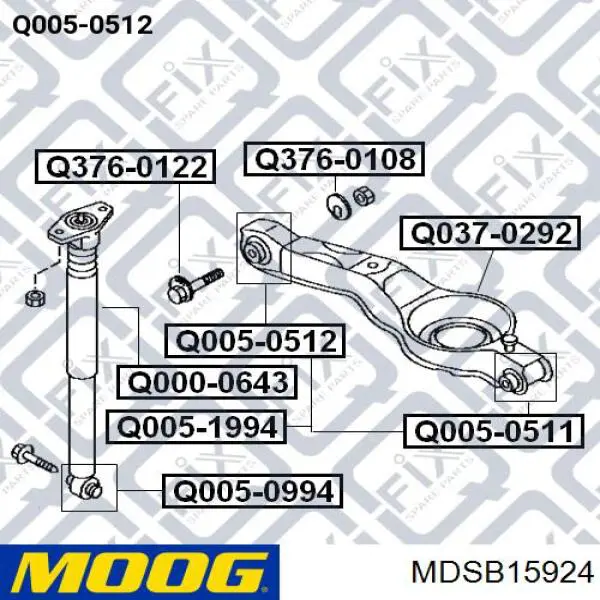 MDSB15924 Moog Сайлентблок задньої тяги