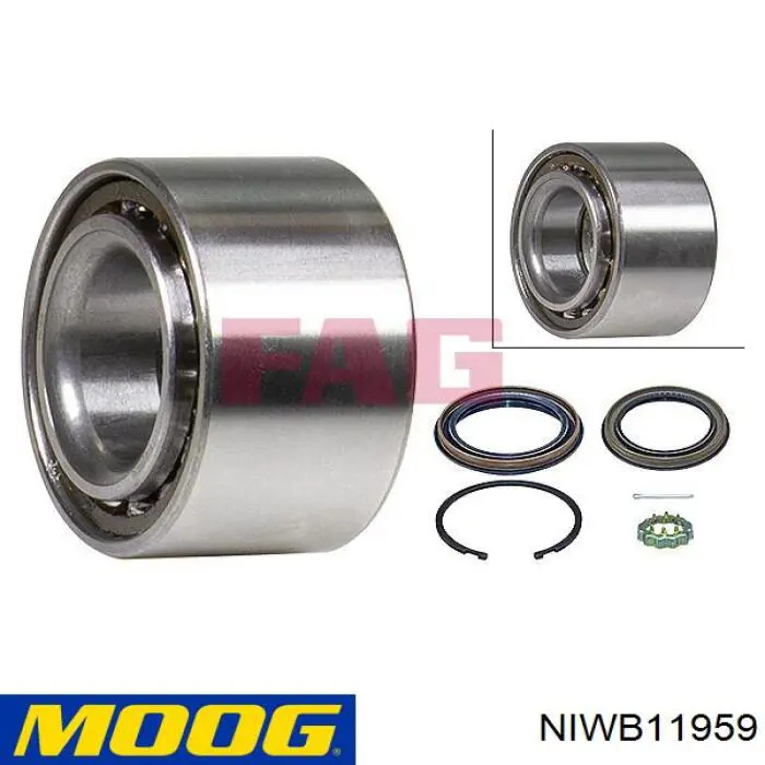 Комплект підшипник маточини передньої Moog NIWB11959 ціна, від 14.72 USD
