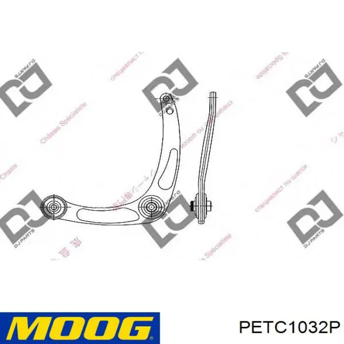 Купити PETC1032P Moog Лівий важіль передній нижній підвіски
