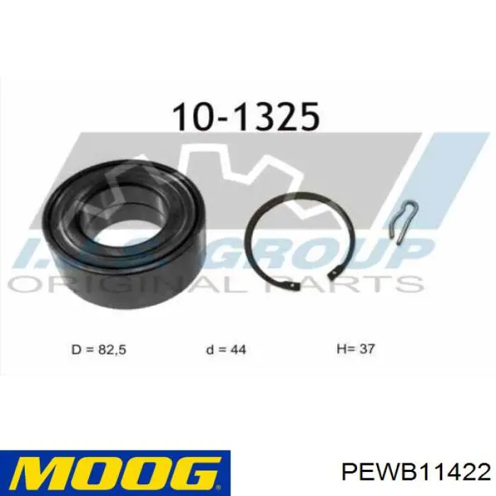Комплект підшипник маточини передньої Moog PEWB11422 ціна, від 19.34 USD