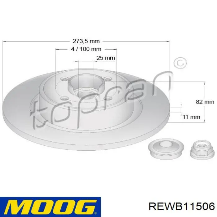 Купити REWB11506 Moog Диск заднього гальма