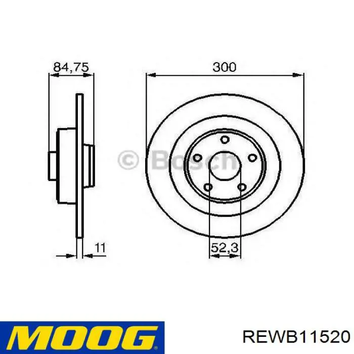 Купити REWB11520 Moog Диск заднього гальма