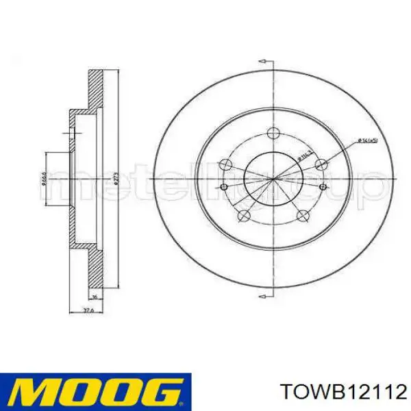 Купити TOWB12112 Moog Підшипник ступиці передньої