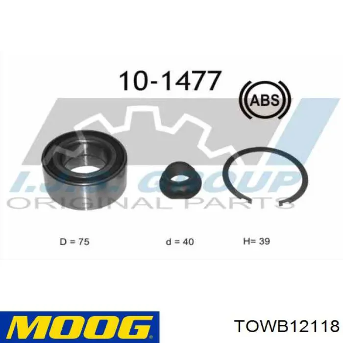 Підшипник ступиці TOWB12118 Moog