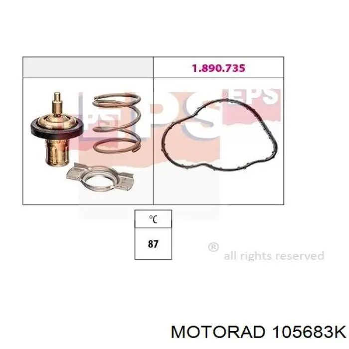 Автомобільний термостат Motorad 105683K ціна, від 8.80 USD