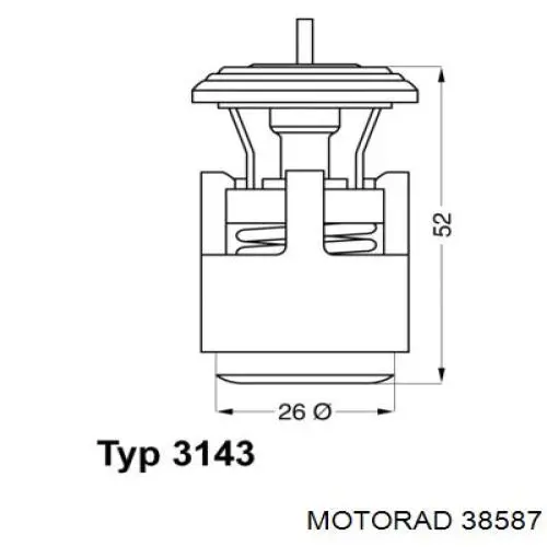 Купити 38587 Motorad Фланець системи охолодження (трійник)