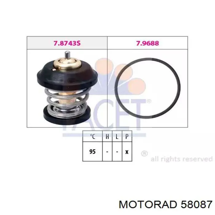 Купити 58087 Motorad Термостат в корпусі