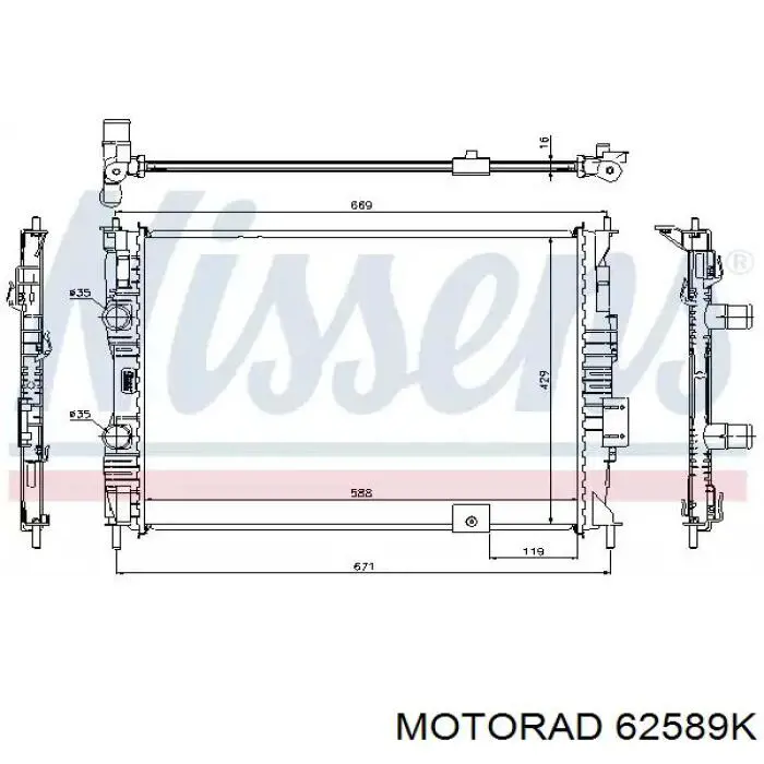 Термостат в зборі Motorad 62589K