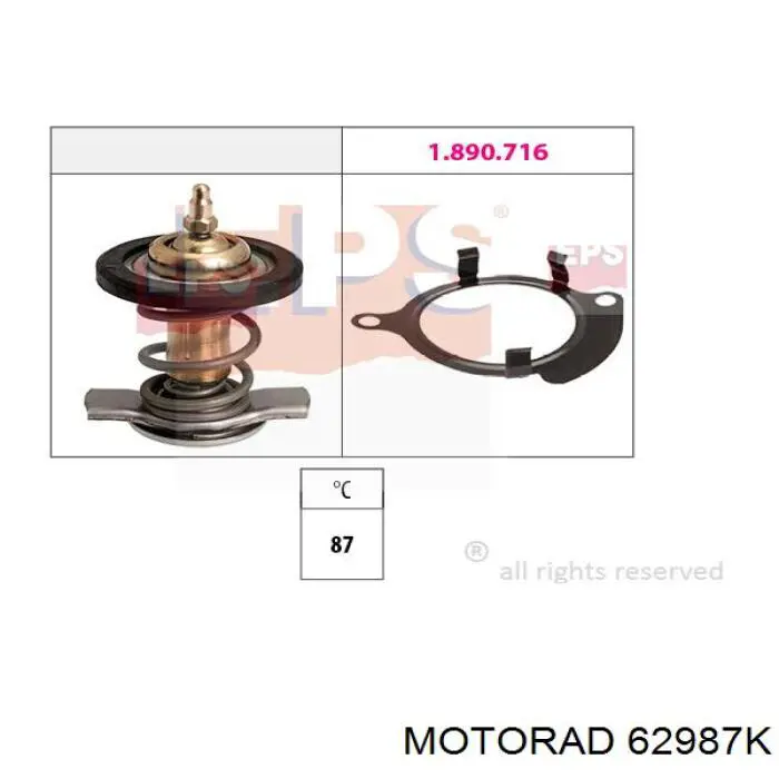 Автомобільний термостат Motorad 62987K ціна, від 25.53 USD