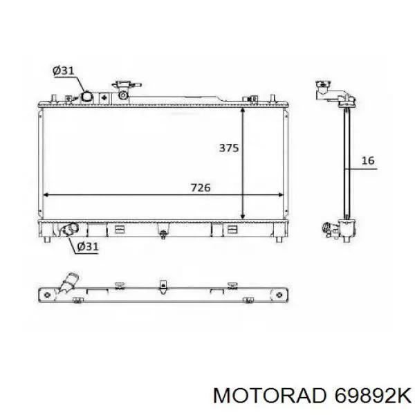 Купити 69892K Motorad Корпус термостата
