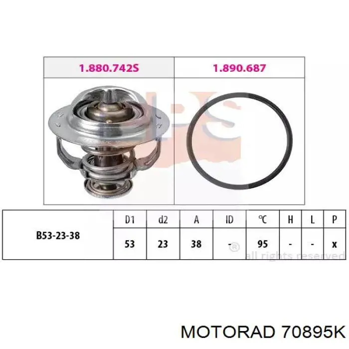 Автомобільний термостат Motorad 70895K ціна, від 11.62 USD