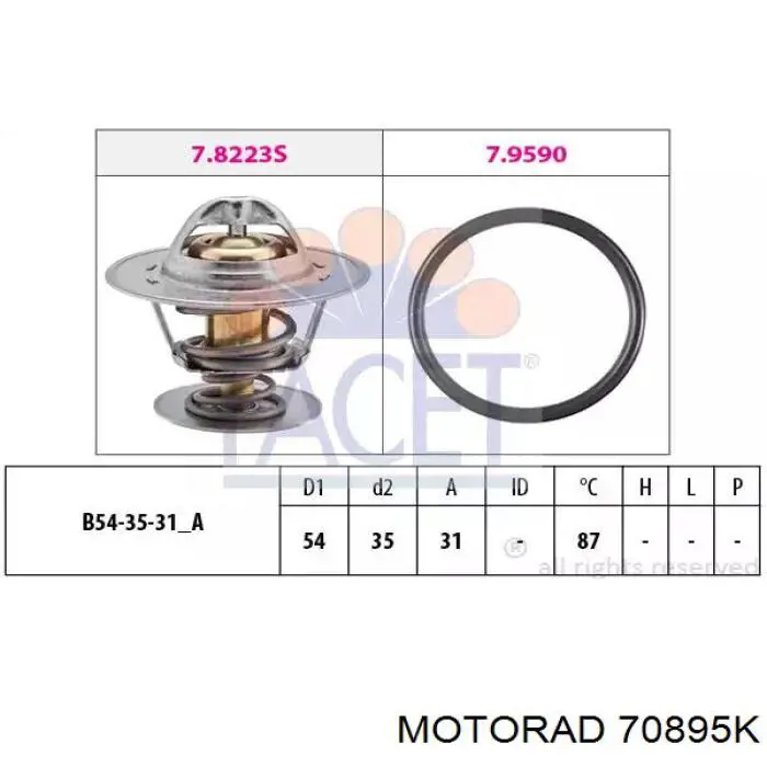 70895K Motorad Авто термостат