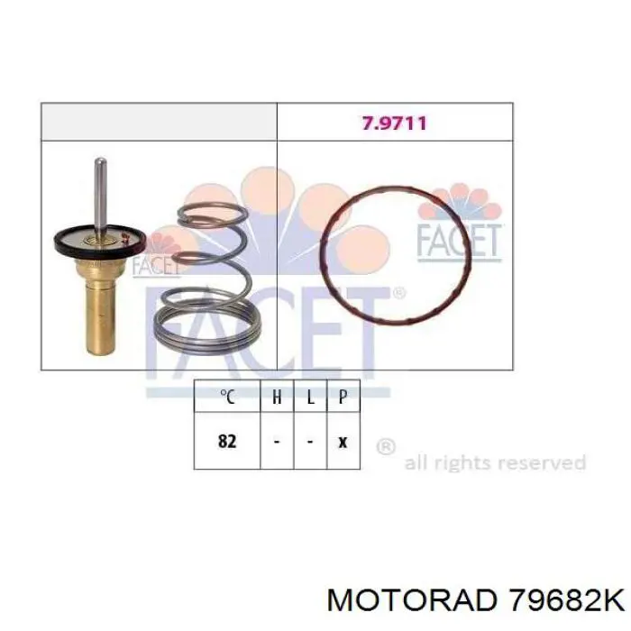 Автомобільний термостат Motorad 79682K ціна, від 38.32 USD
