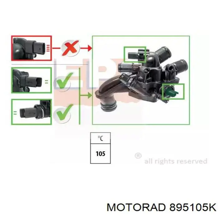 895105K Motorad Корпус термостата в зборі