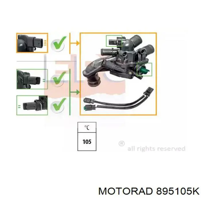 Кожух термостата Motorad 895105K ціна, від 67.15 USD