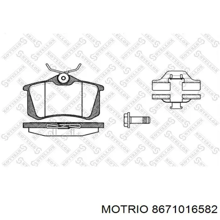 Колодки гальмові задні, дискові 8671016582 Motrio