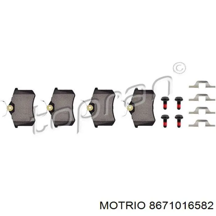 Задні гальмівні колодки 8671016582 Motrio
