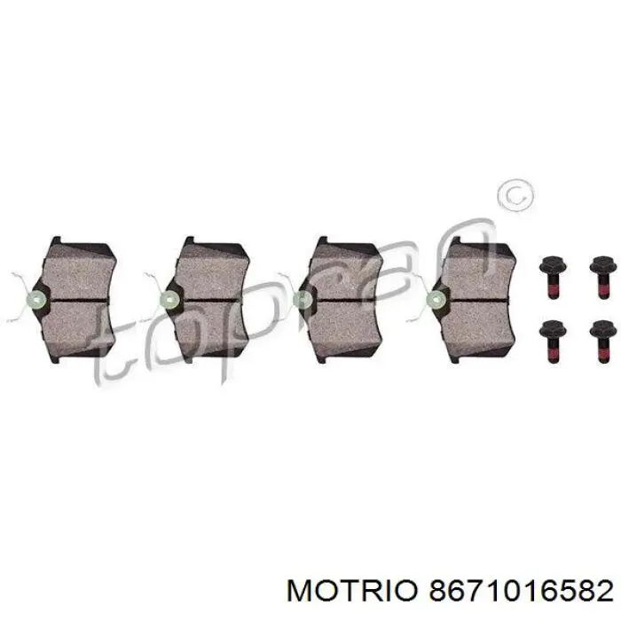 8671016582 Motrio Колодки гальмівні задні, дискові